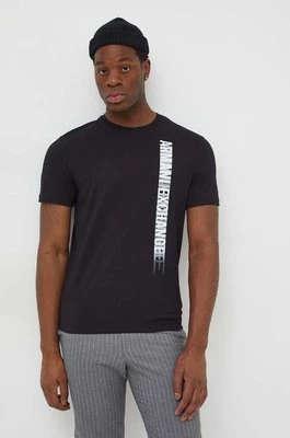 Armani Exchange t-shirt bawełniany męski kolor czarny z nadrukiem 3DZTBD ZJ9TZ