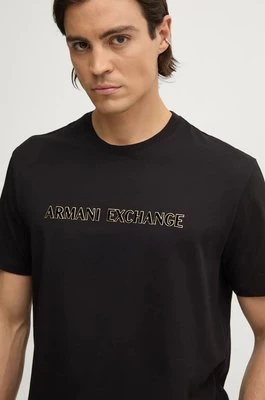 Armani Exchange t-shirt bawełniany męski kolor czarny z nadrukiem XM000127 AF10356