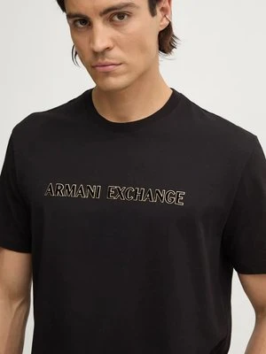 Armani Exchange t-shirt bawełniany męski kolor czarny z nadrukiem XM000127 AF10356