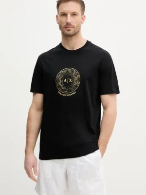 Armani Exchange t-shirt bawełniany męski kolor czarny z nadrukiem XM000328 AF10364