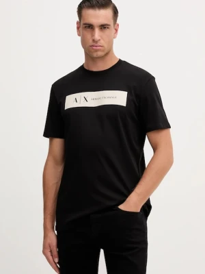 Armani Exchange t-shirt bawełniany męski kolor czarny z nadrukiem XM001425 AF10361