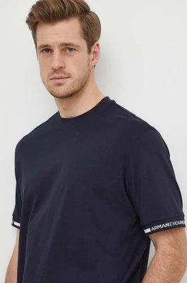 Armani Exchange t-shirt bawełniany męski kolor granatowy gładki 3DZTLR ZJLFZ