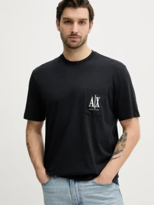 Armani Exchange t-shirt bawełniany męski kolor granatowy gładki XM000366 AF12308