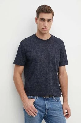 Armani Exchange t-shirt bawełniany męski kolor granatowy wzorzysty 6DZTJA ZJH4Z