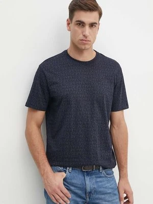 Armani Exchange t-shirt bawełniany męski kolor granatowy wzorzysty 6DZTJA ZJH4Z