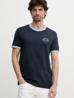 Armani Exchange t-shirt bawełniany męski kolor granatowy z aplikacją XM000536 AF10334