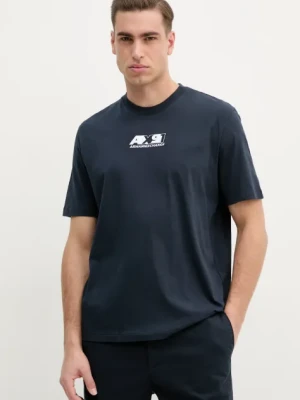 Armani Exchange t-shirt bawełniany męski kolor granatowy z aplikacją XM000538 AF10334