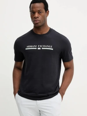 Armani Exchange t-shirt bawełniany męski kolor granatowy z nadrukiem XM001074 AF10356