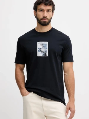 Armani Exchange t-shirt bawełniany męski kolor granatowy z nadrukiem XM001907 AF10362