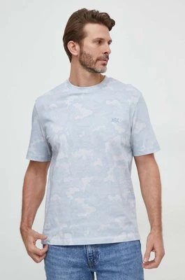 Armani Exchange t-shirt bawełniany męski kolor niebieski wzorzysty 3DZTEU ZJ9JZ