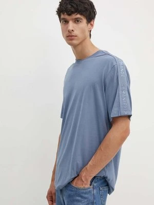 Armani Exchange t-shirt bawełniany męski kolor niebieski z aplikacją 6DZTLA ZJ9JZ