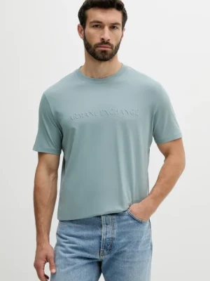 Armani Exchange t-shirt bawełniany męski kolor niebieski z aplikacją XM000554 AF10356