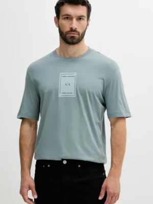 Armani Exchange t-shirt bawełniany męski kolor niebieski z aplikacją XM000570 AF10356