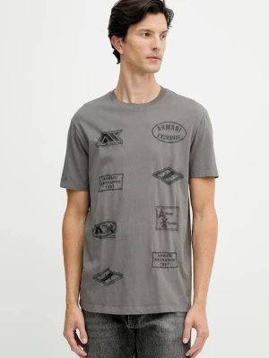 Armani Exchange t-shirt bawełniany męski kolor szary z aplikacją XM001899 AF16283