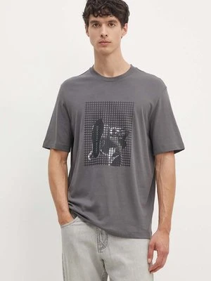 Armani Exchange t-shirt bawełniany męski kolor szary z nadrukiem 6DZTLD ZJ9JZ