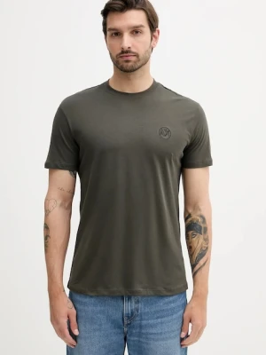 Armani Exchange t-shirt bawełniany męski kolor zielony gładki XM000558 AF10358