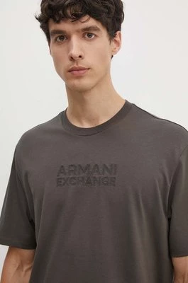 Armani Exchange t-shirt bawełniany męski kolor zielony z aplikacją 6DZTAC ZJASZ