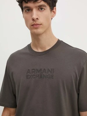 Armani Exchange t-shirt bawełniany męski kolor zielony z aplikacją 6DZTAC ZJASZ