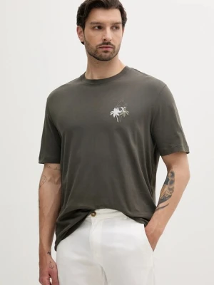 Armani Exchange t-shirt bawełniany męski kolor zielony z aplikacją XM000572 AF10334