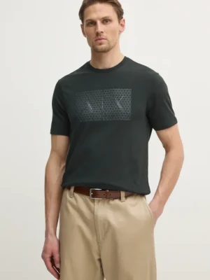 Armani Exchange t-shirt bawełniany męski kolor zielony z nadrukiem 8NZTCK Z8H4Z