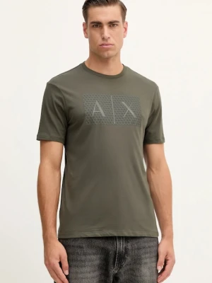 Armani Exchange t-shirt bawełniany męski kolor zielony z nadrukiem 8NZTCK Z8H4Z
