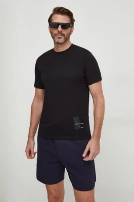 Armani Exchange t-shirt bawełniany męski kolor czarny gładki 3DZTJJ ZJ8EZ