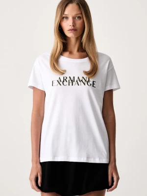 Armani Exchange T-shirt damski bawełniany biały