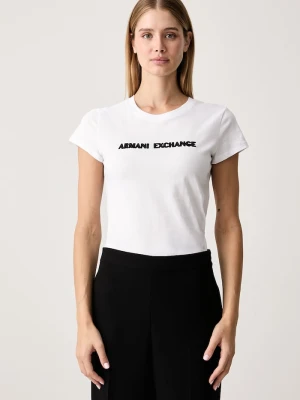 Armani Exchange T-shirt damski bawełniany biały