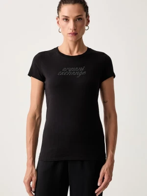Armani Exchange T-shirt damski bawełniany czarny