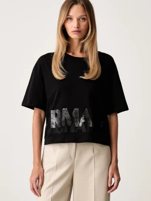 Armani Exchange T-shirt damski bawełniany czarny