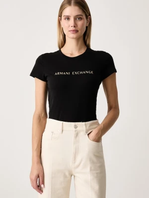 Armani Exchange T-shirt damski bawełniany czarny