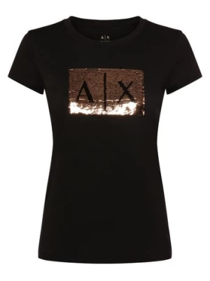 Armani Exchange T-shirt damski Kobiety Bawełna czarny nadruk,