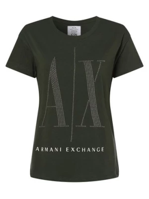 Armani Exchange T-shirt damski Kobiety Bawełna zielony jednolity,