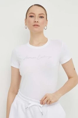 Armani Exchange t-shirt damski kolor biały 3DYT27 YJDTZ