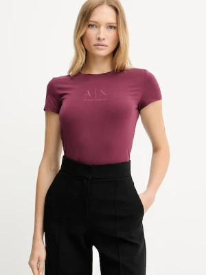 Armani Exchange t-shirt damski kolor bordowy XW001458 AF16294