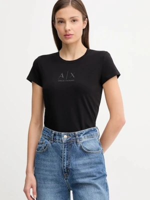Armani Exchange t-shirt damski kolor czarny XW001458 AF16294