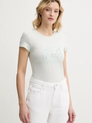 Armani Exchange t-shirt damski kolor turkusowy 8NYT86 Y8C7Z