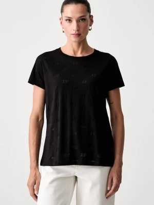 Armani Exchange T-shirt damski z bawełną czarny