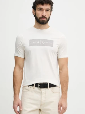Armani Exchange t-shirt męski bawełniany beżowy