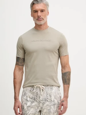 Armani Exchange T-shirt męski bawełniany beżowy