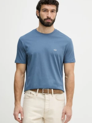 Armani Exchange T-shirt męski bawełniany niebieski