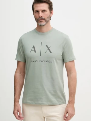 Armani Exchange t-shirt męski bawełniany zielony