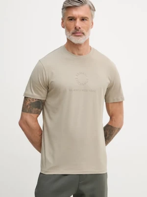 Armani Exchange t-shirt męski bawełniany beżowy