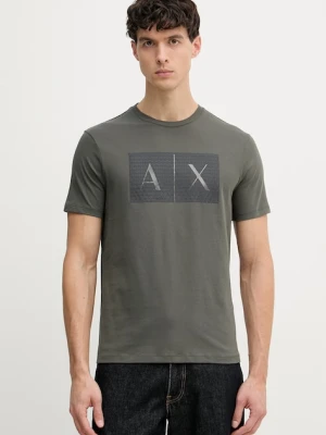 Armani Exchange T-shirt męski bawełniany zielony