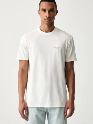 Armani Exchange T-shirt męski bawełniany beżowy