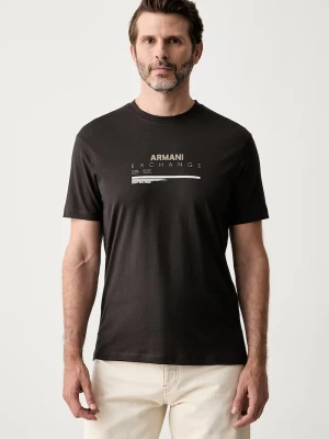 Armani Exchange T-shirt męski bawełniany brązowy