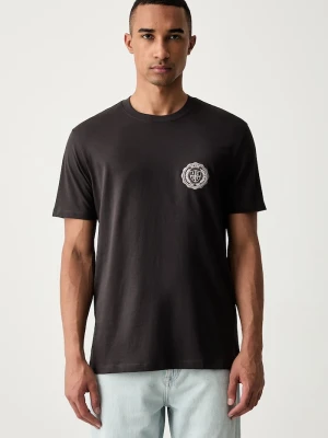 Armani Exchange T-shirt męski bawełniany brązowy