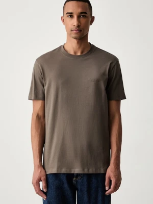 Armani Exchange T-shirt męski bawełniany brązowy
