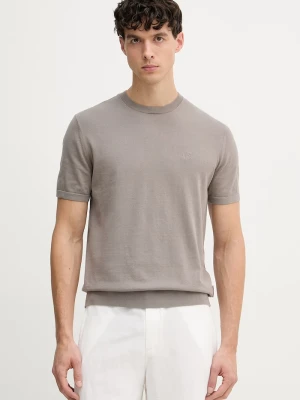 Armani Exchange t-shirt męski bawełniany brązowy