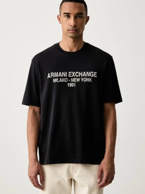 Armani Exchange T-shirt męski bawełniany granatowy